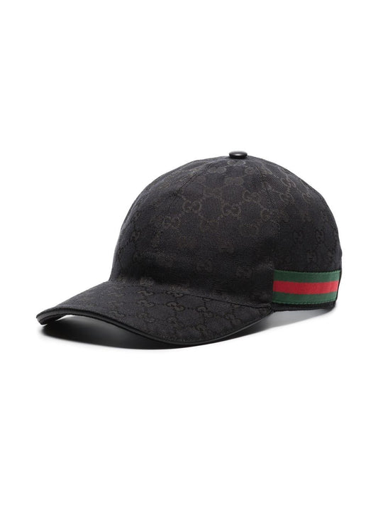 Gucci casquette imprimée GG Supreme à bandes Web - AD REPS